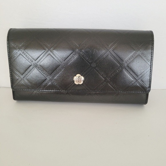 Clathas Flower Wallet Clutch Black Organizer 8x4 Large Envelope Designer Clutch - Picture 1 of 11